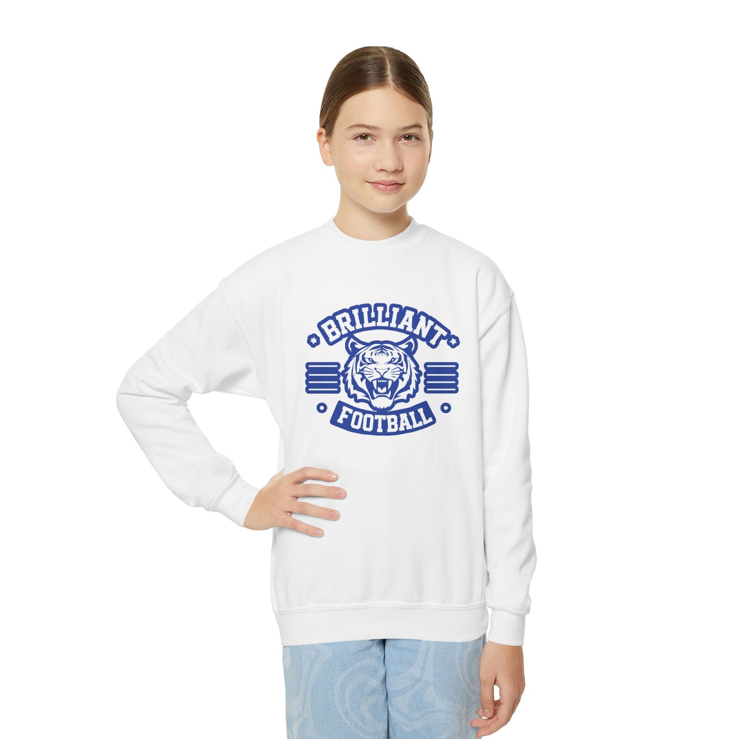 Youth Crewneck Sweatshirt \ Brilliant Tigers Football \ BTF2
