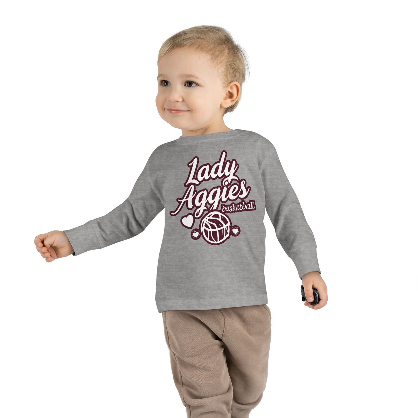 Toddler Long Sleeve Tee \ Hamilton Aggies Basketball \ HABBG2