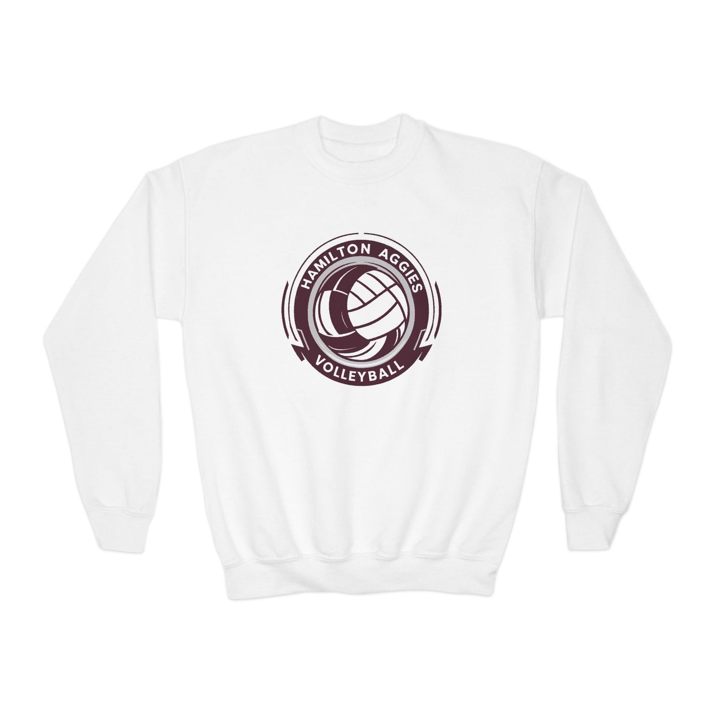 Youth Crewneck Sweatshirt \ Hamilton Aggies Volleyball \ HAV1
