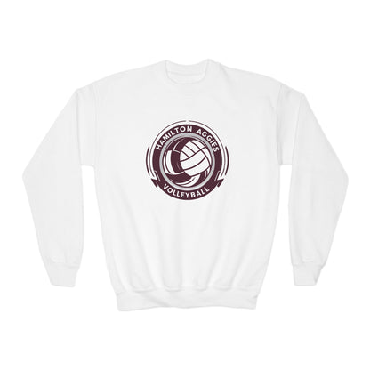 Youth Crewneck Sweatshirt \ Hamilton Aggies Volleyball \ HAV1