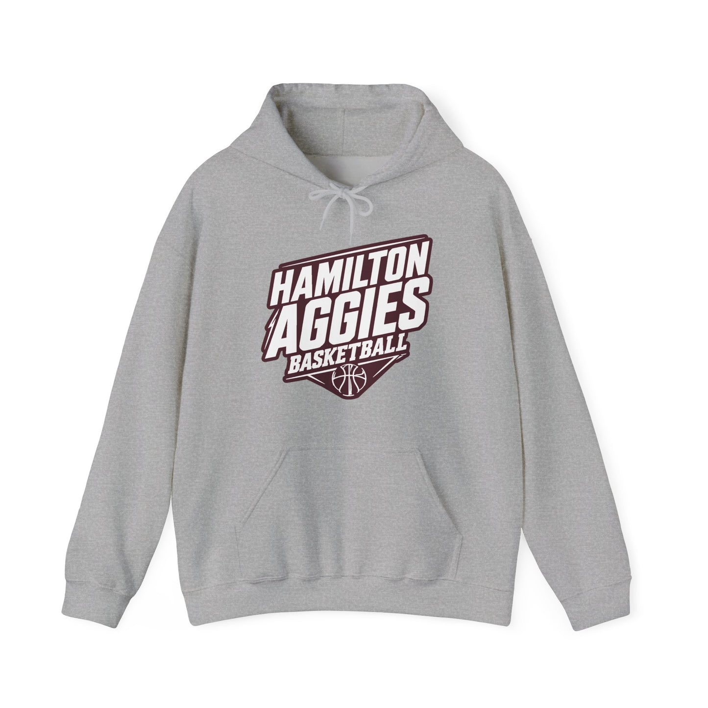 Adult Hoodie Sweatshirt \ Hamilton Aggies Basketball \ HABB2