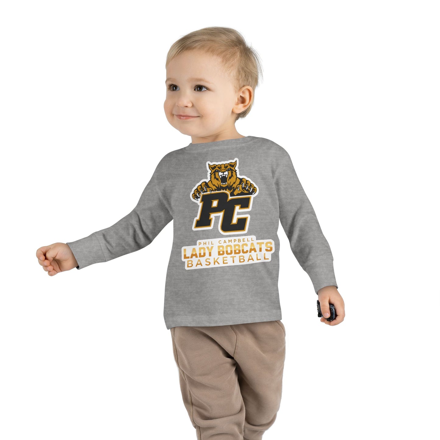 Toddler Long Sleeve Tee \ Phil Campbell Bobcats Basketball \ PCBBKG1