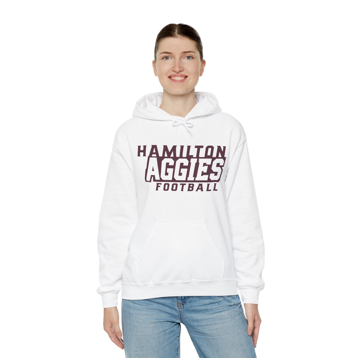 Adult Hoodie Sweatshirt \ Hamilton Aggies Football \ HAF1