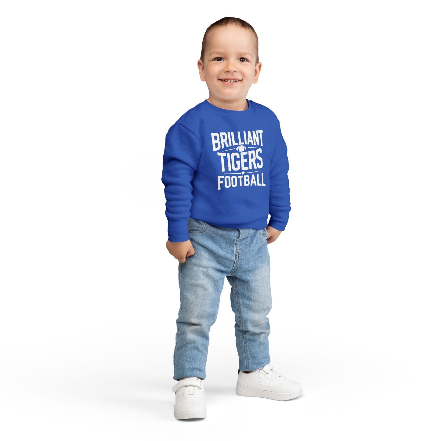 Toddler Crewneck Sweatshirt \ Brilliant Tigers Football \ BTF1