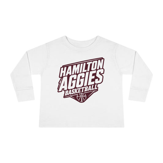 Toddler Long Sleeve Tee \ Hamilton Aggies Basketball \ HABB2
