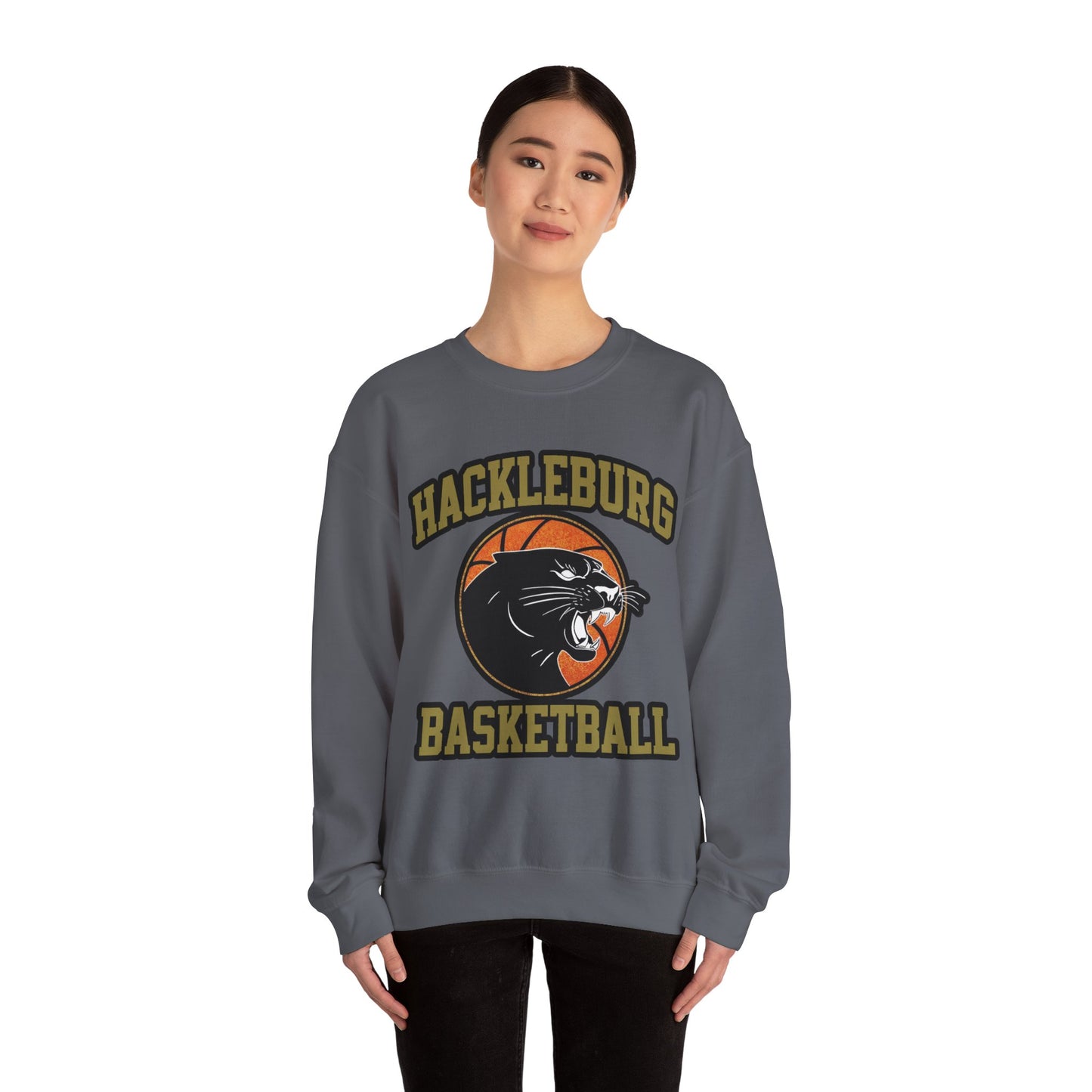 Adult Crewneck Sweatshirt \ Hackleburg Panther Basketball \ HPBK1