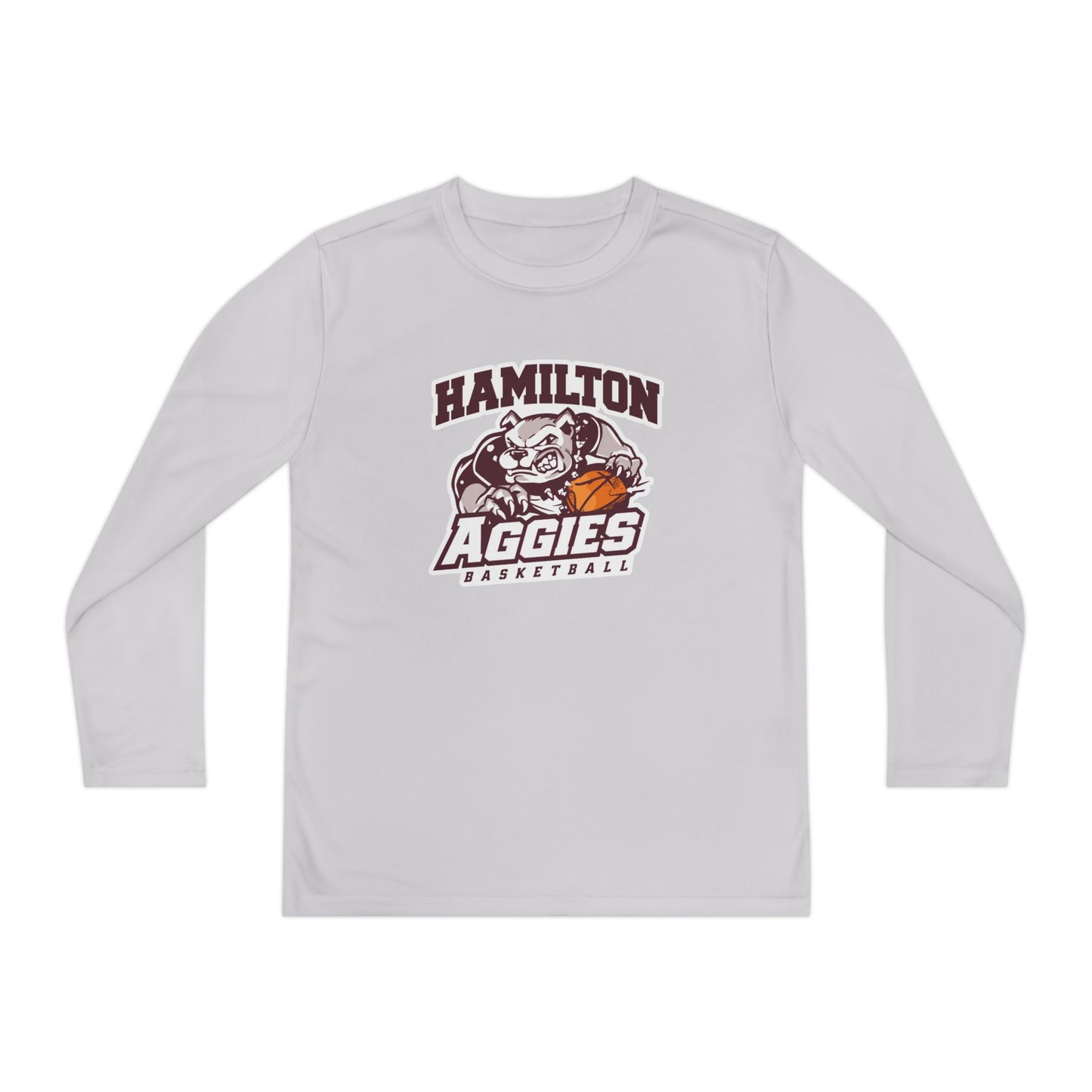 Youth Long Sleeve Tee \ Hamilton Aggies Basketball \ HABB1