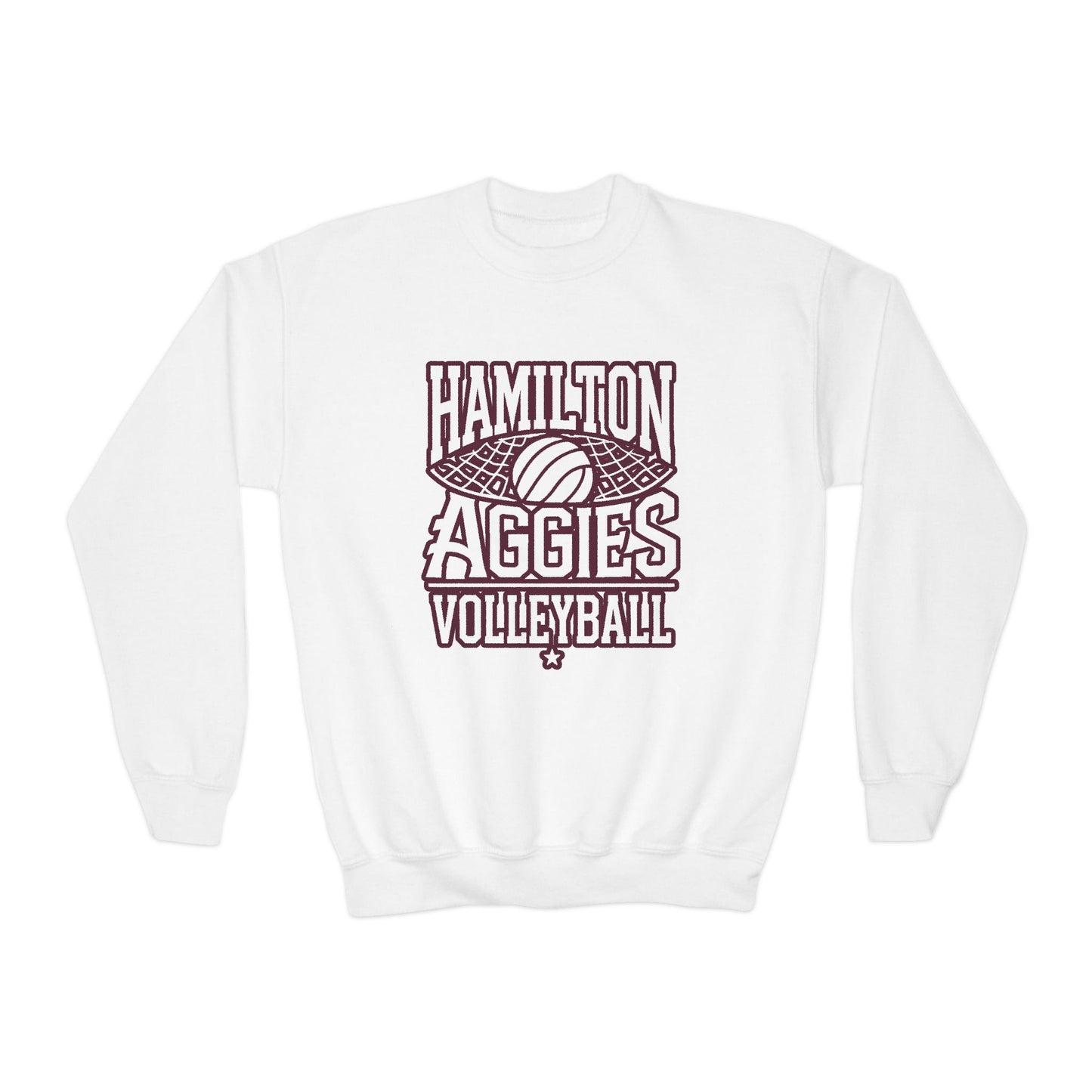 Youth Crewneck Sweatshirt \ Hamilton Aggies Volleyball \ HAV2