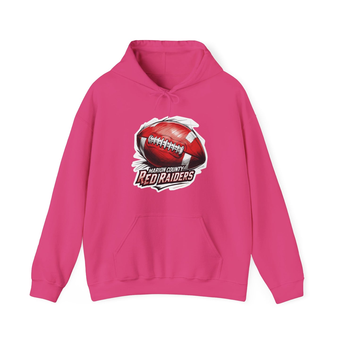 Adult Hoodie Sweatshirt \ Marion County Red Raiders Football \ MCF1