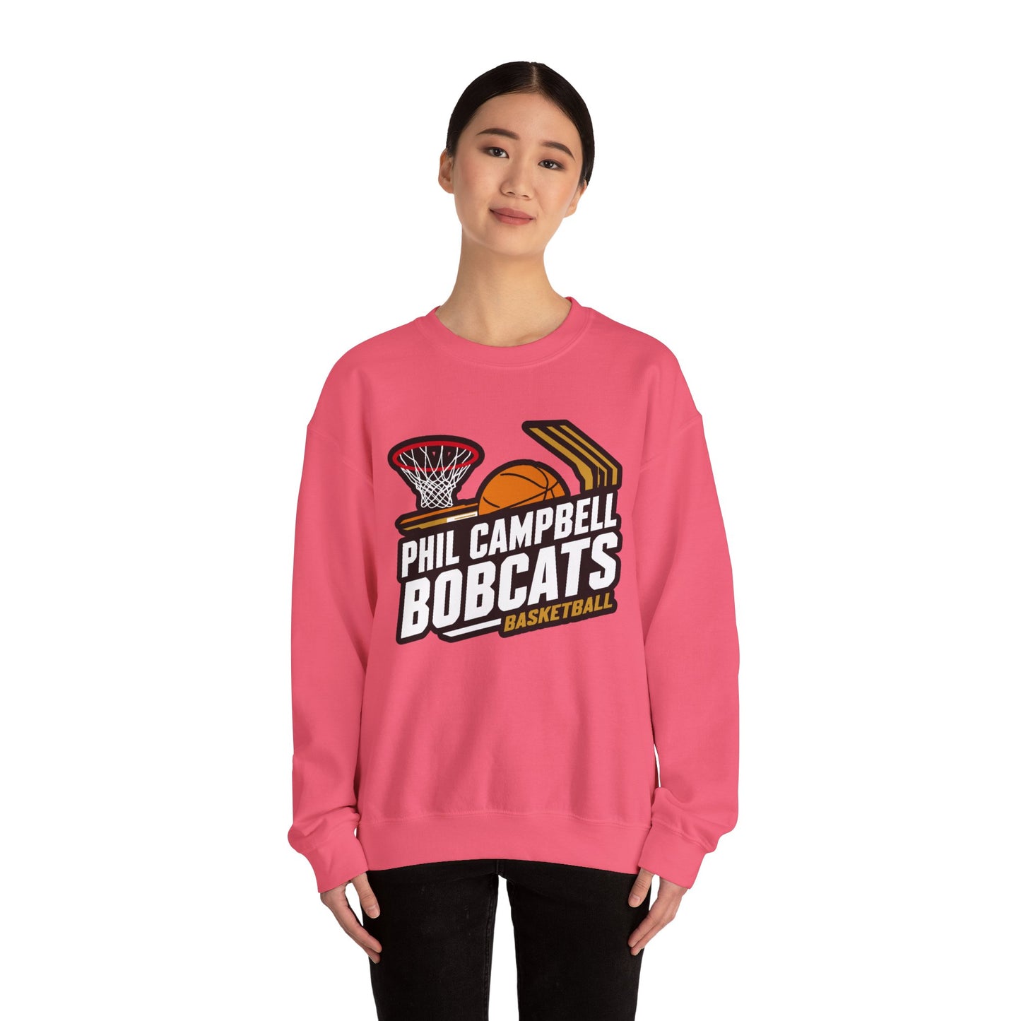 Adult Crewneck Sweatshirt \ Phil Campbell Bobcats Basketball \ PCBBK1