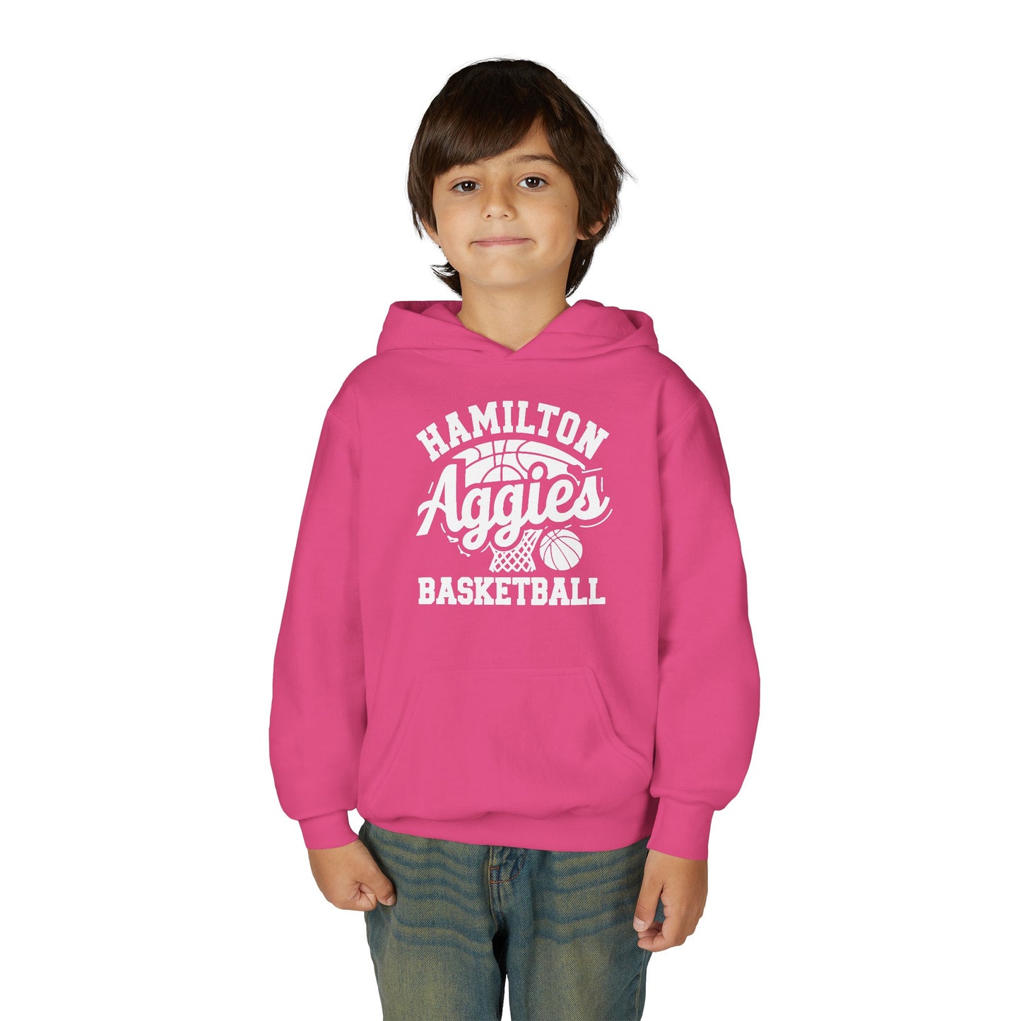 Youth Hoodie Sweatshirt \ Hamilton Aggies Basketball \ HABBG1