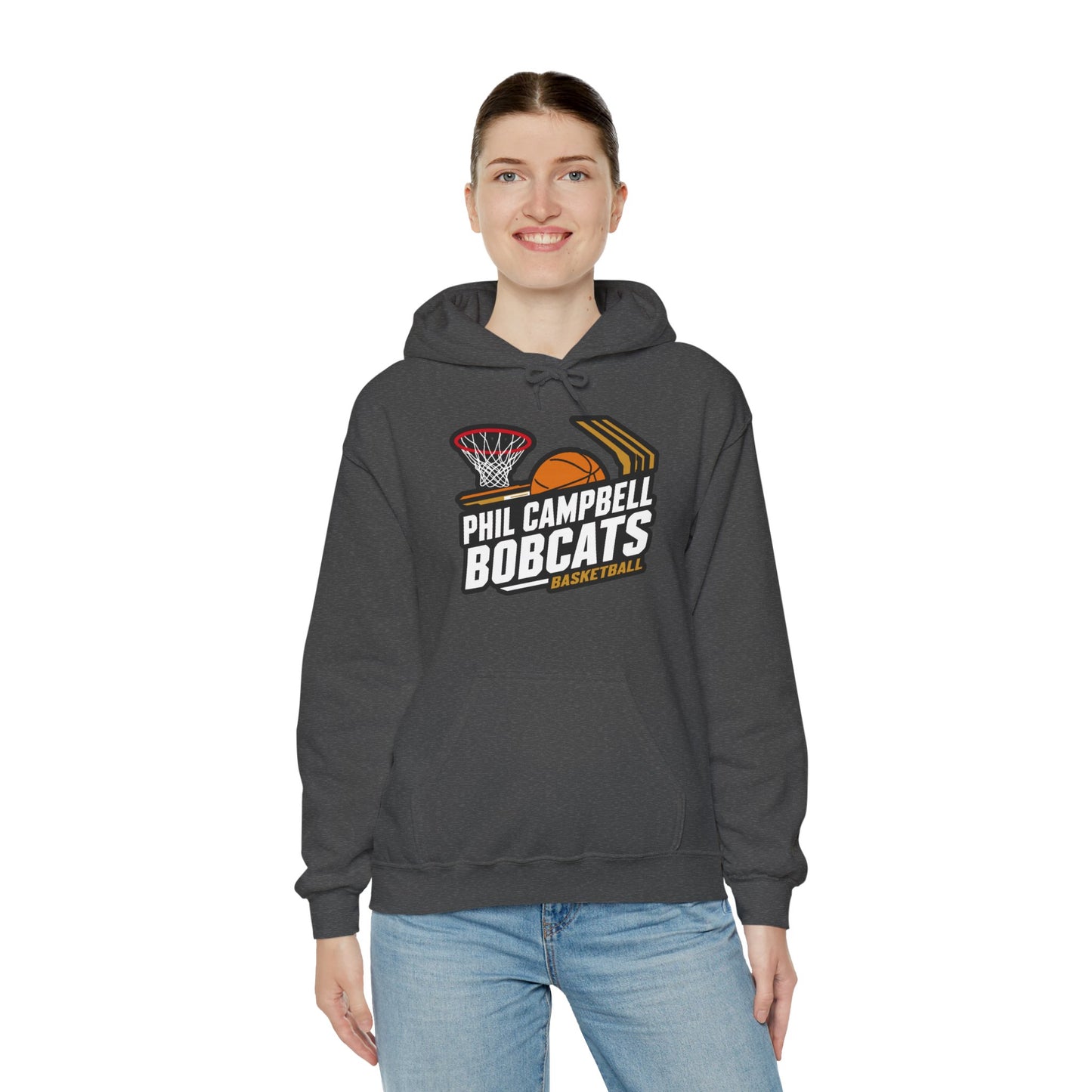 Adult Hoodie Sweatshirt \ Phil Campbell Bobcats Basketball \ PCBBK1