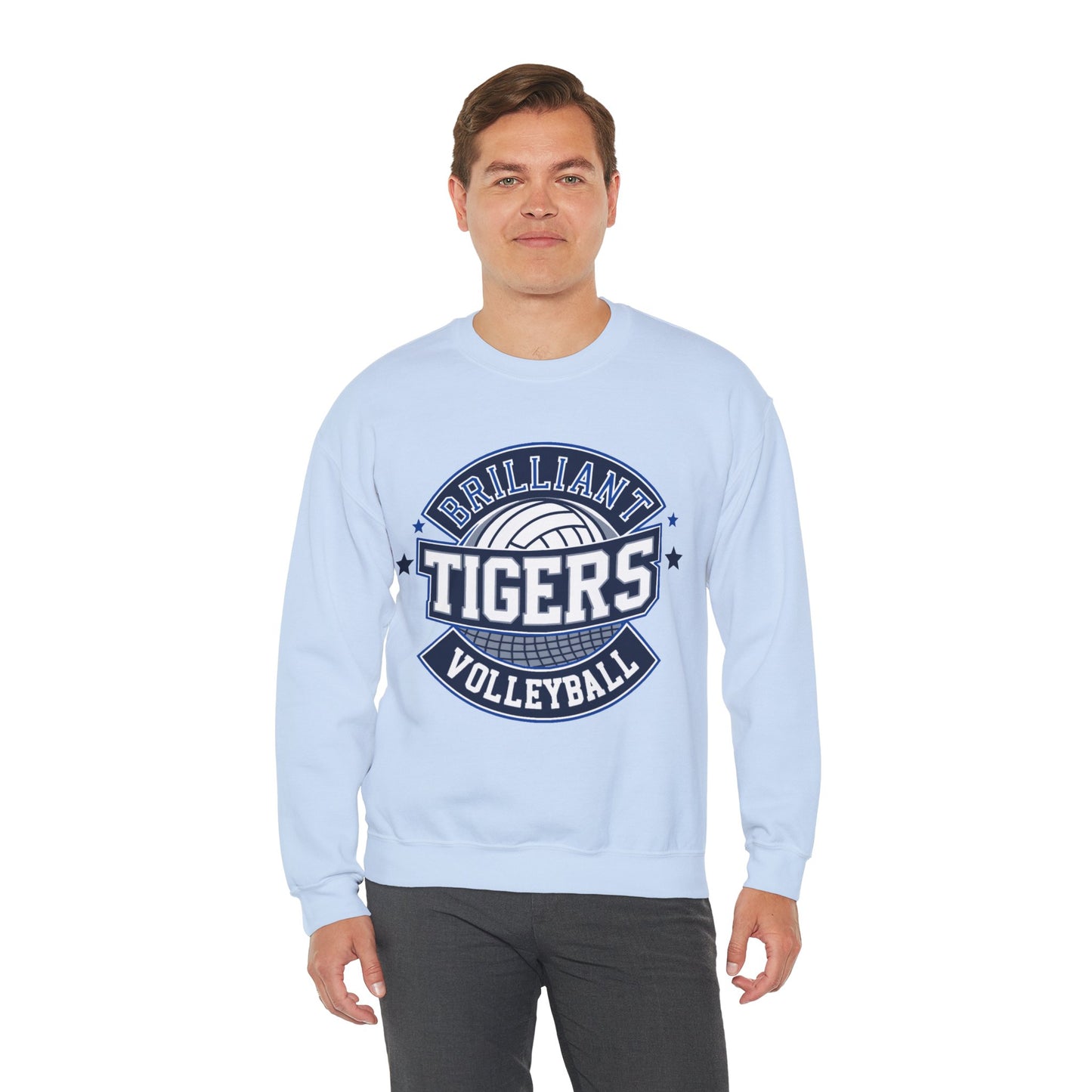 Adult Crewneck Sweatshirt \ Brilliant Tigers Volleyball \ BTV1