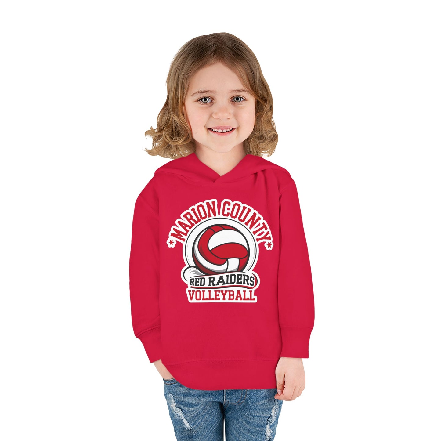 Toddler Hoodie Sweatshirt \ Marion County Red Raiders Volleyball \ MCV1