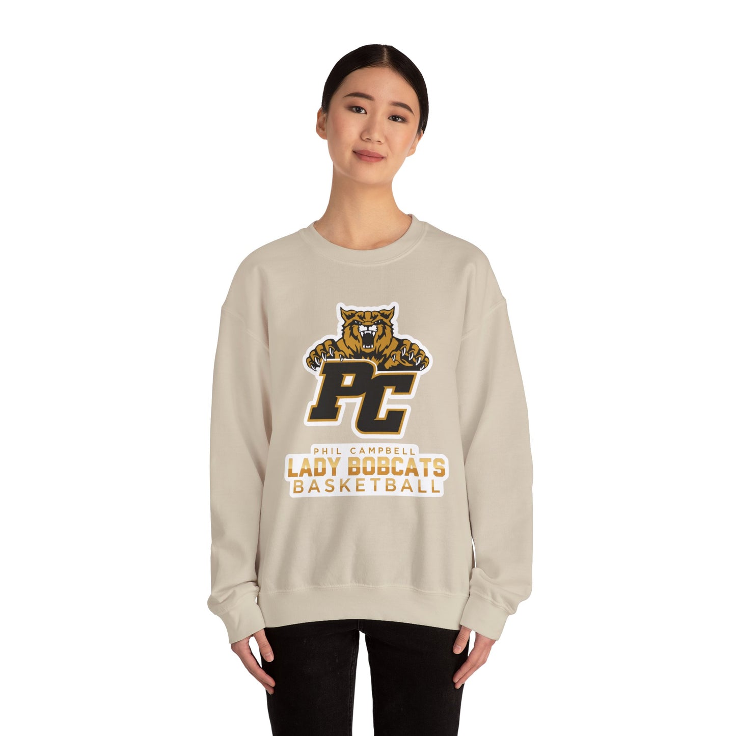 Adult Crewneck Sweatshirt \ Phil Campbell Bobcats Basketball \ PCBBKG1