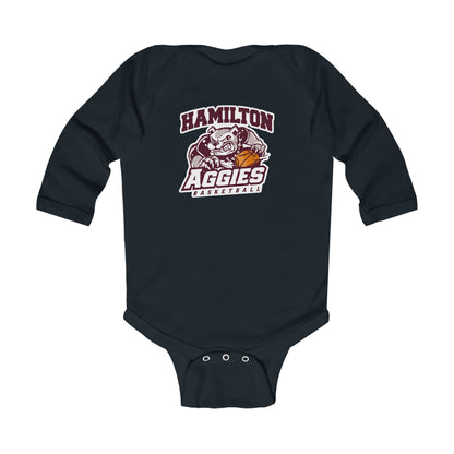 Long Sleeve Baby Bodysuit \ Hamilton Aggies Basketball \ HABK1
