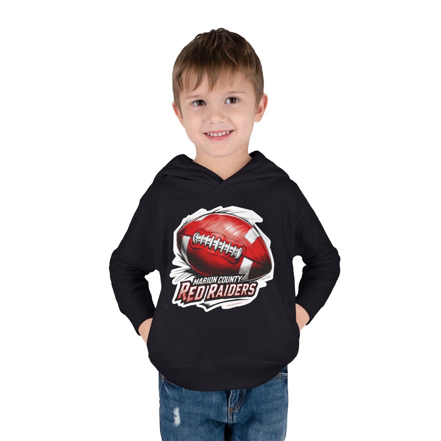 Toddler  Hoodie Sweatshirt \ Marion County Red Raiders Football \ MCF1