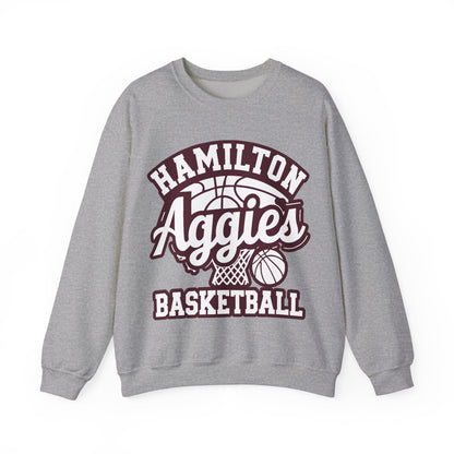 Adult Crewneck Sweatshirt \ Hamilton Aggies Basketball \ HABBG1