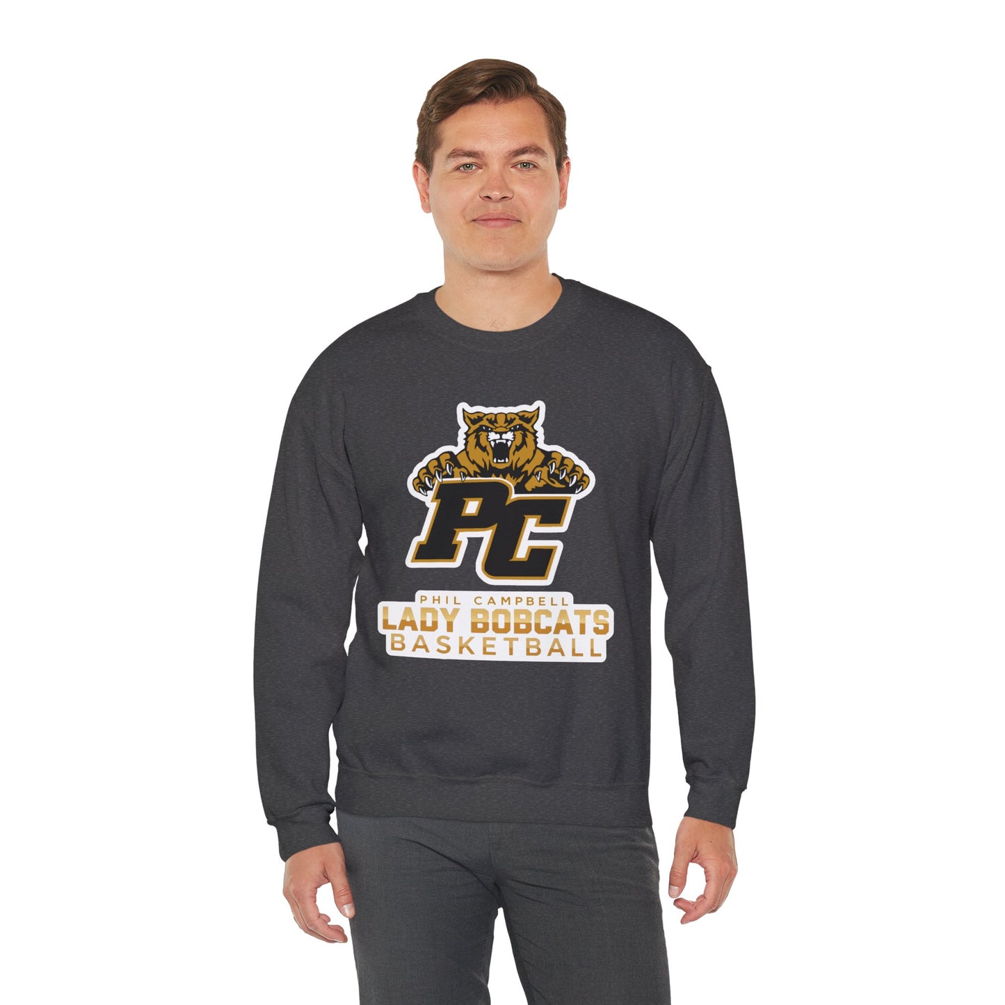 Adult Crewneck Sweatshirt \ Phil Campbell Bobcats Basketball \ PCBBKG1
