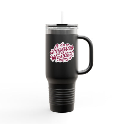 40oz Insulated Tumbler \ Hamilton Aggies Wrestling \ HAWG2