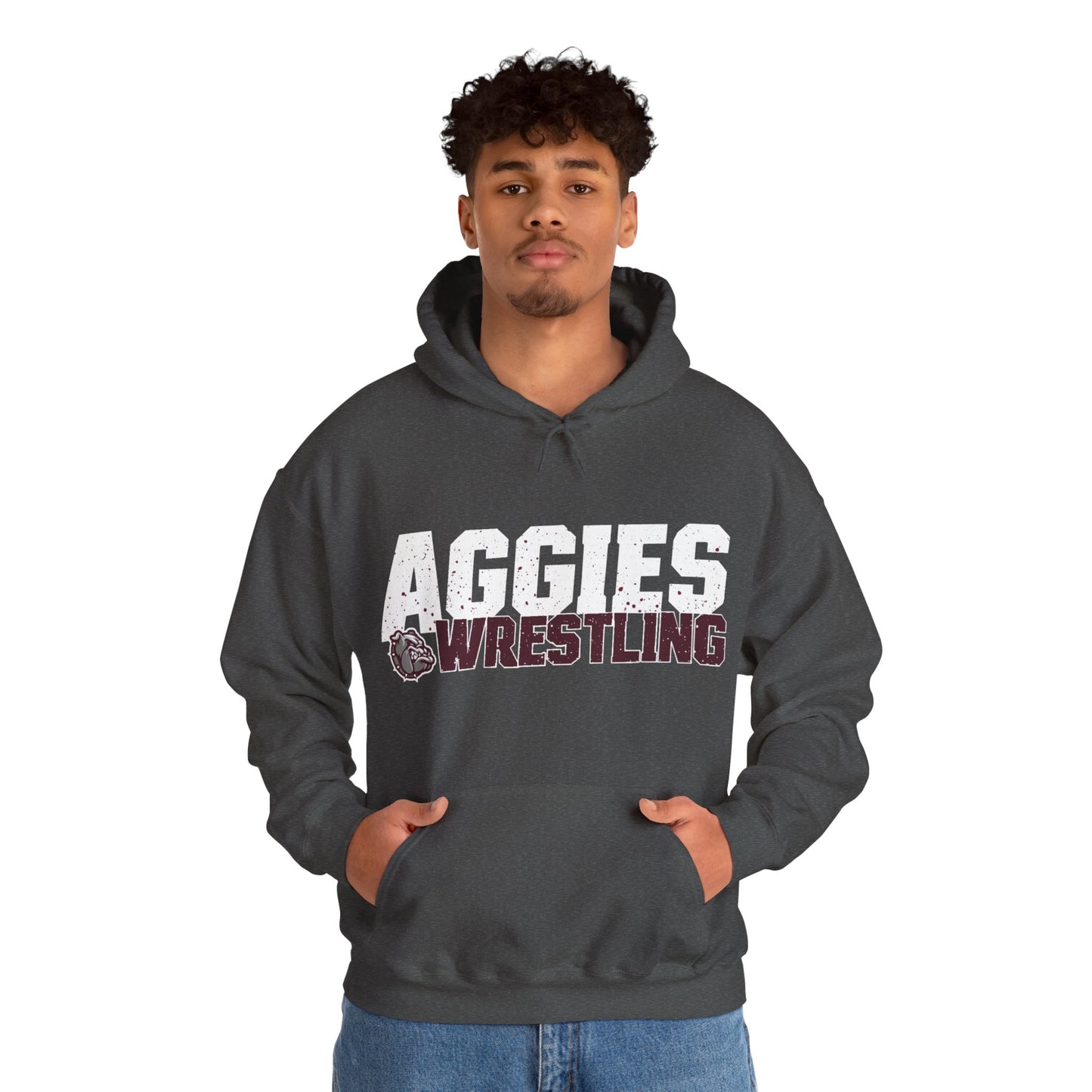 Adult Hoodie Sweatshirt \ Hamilton Aggies Wrestling \ HAW3