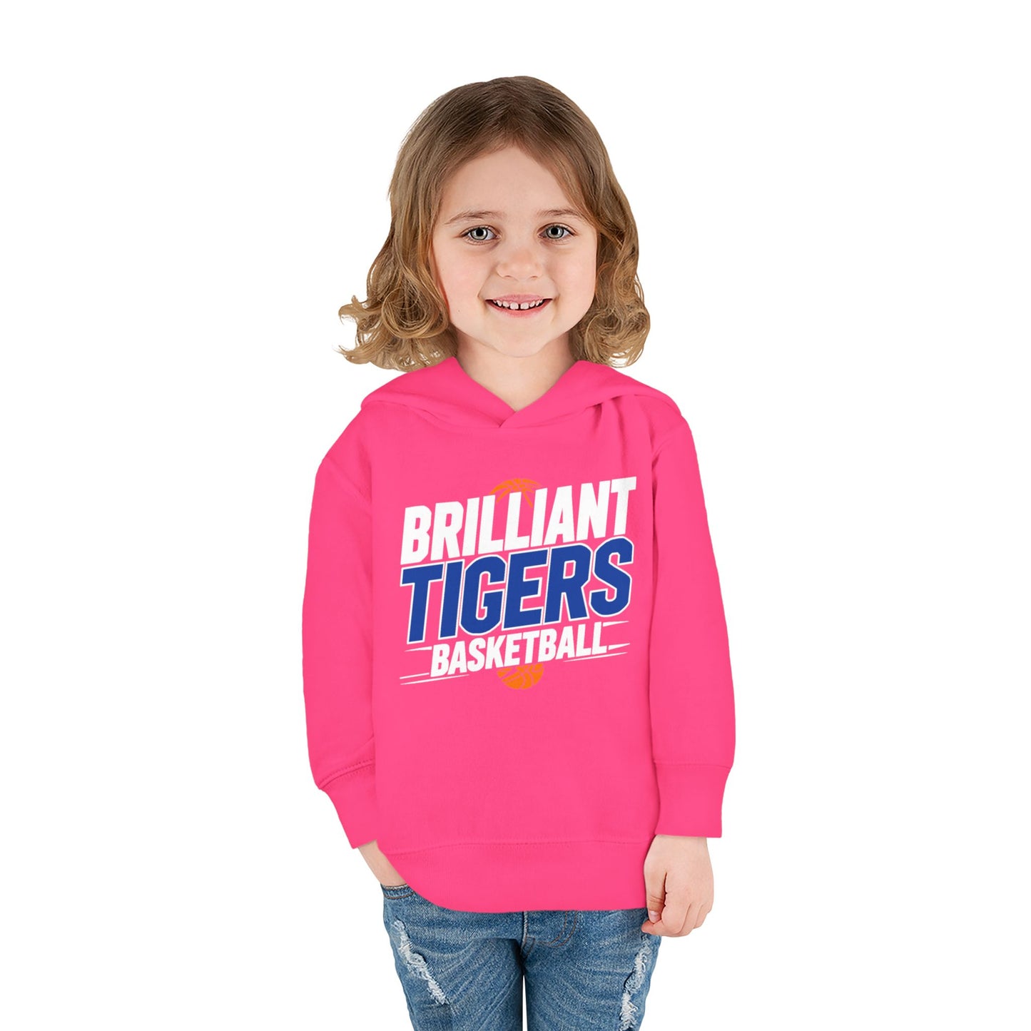Toddler Hoodie Sweatshirt \ Brilliant Tigers Basketball \ BTBK1