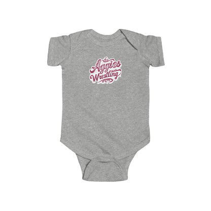 Short Sleeve Baby Bodysuit \ Hamilton Aggies Wrestling \ HAWG2