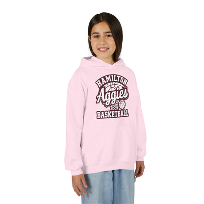 Youth Hoodie Sweatshirt \ Hamilton Aggies Basketball \ HABBG1