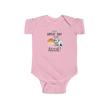 Short Sleeve Baby Bodysuit \ It's a Great Day to be an Aggie! \ GDA3