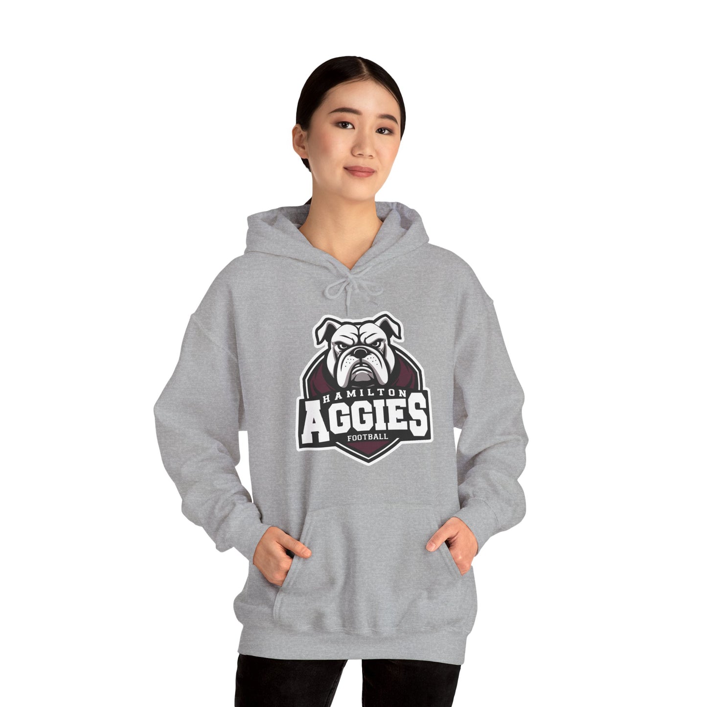 Adult Hoodie Sweatshirt \ Hamilton Aggies Football \ HAF2
