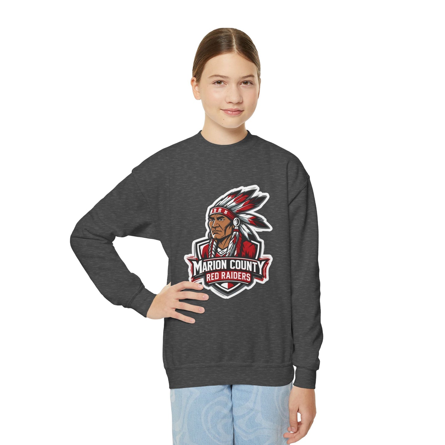Youth Crewneck Sweatshirt \ Marion County Red Raiders \ MC2