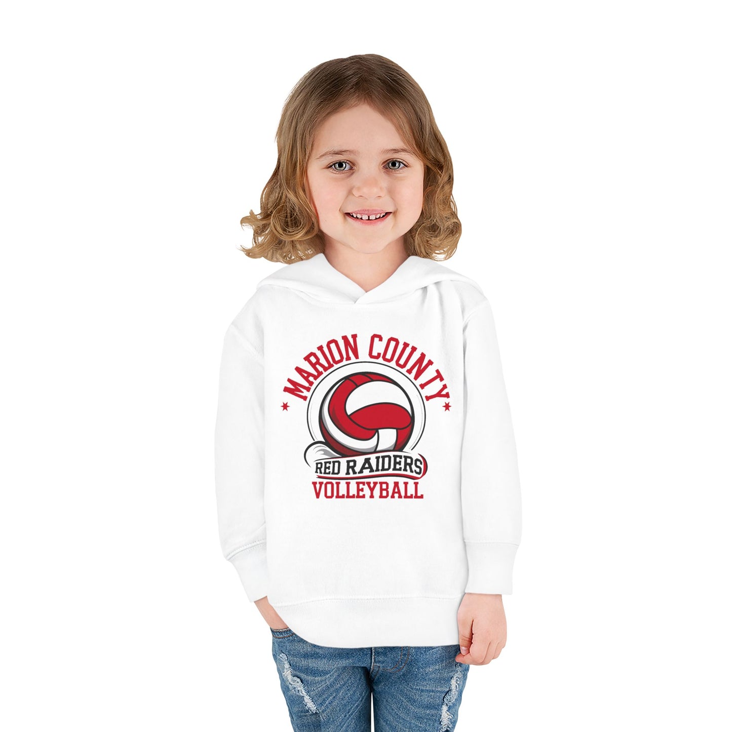 Toddler Hoodie Sweatshirt \ Marion County Red Raiders Volleyball \ MCV1