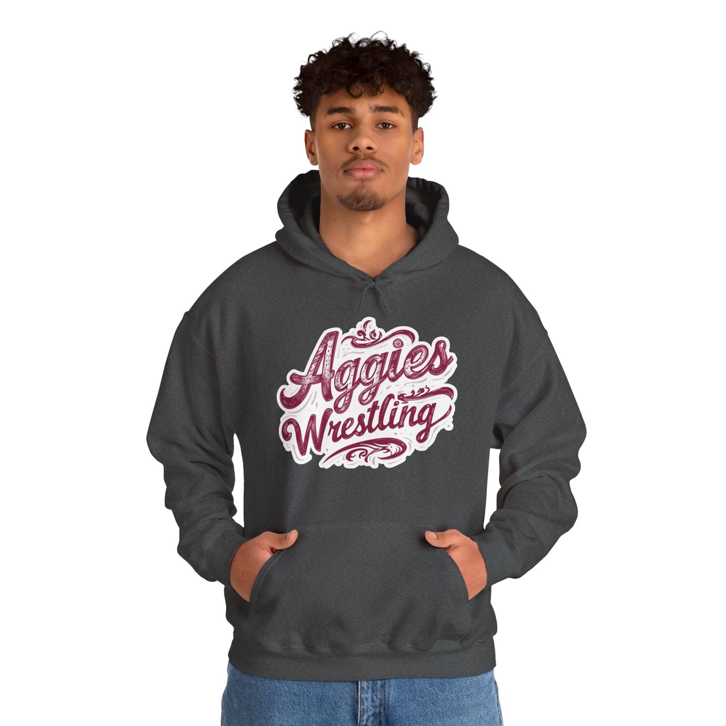 Adult Hoodie Sweatshirt \ Hamilton Aggies Wrestling \ HAWG2