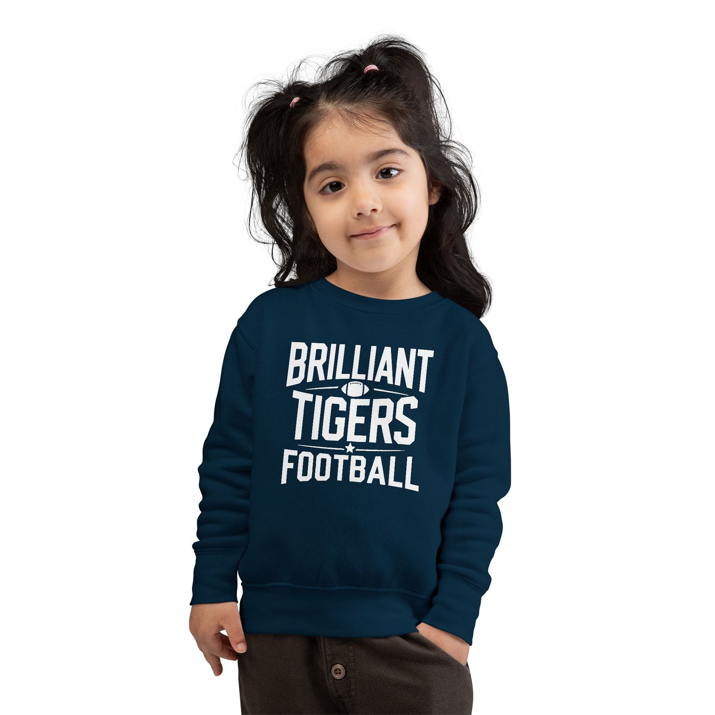 Toddler Crewneck Sweatshirt \ Brilliant Tigers Football \ BTF1