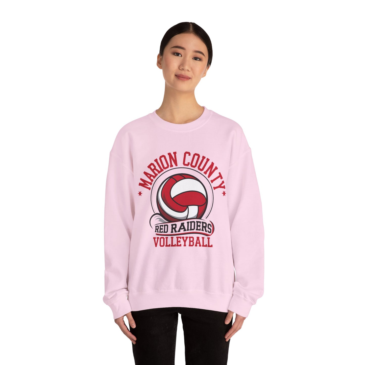Adult Crewneck Sweatshirt \ Marion County Red Raiders Volleyball \ MCV1