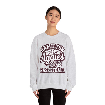Adult Crewneck Sweatshirt \ Hamilton Aggies Basketball \ HABKG1