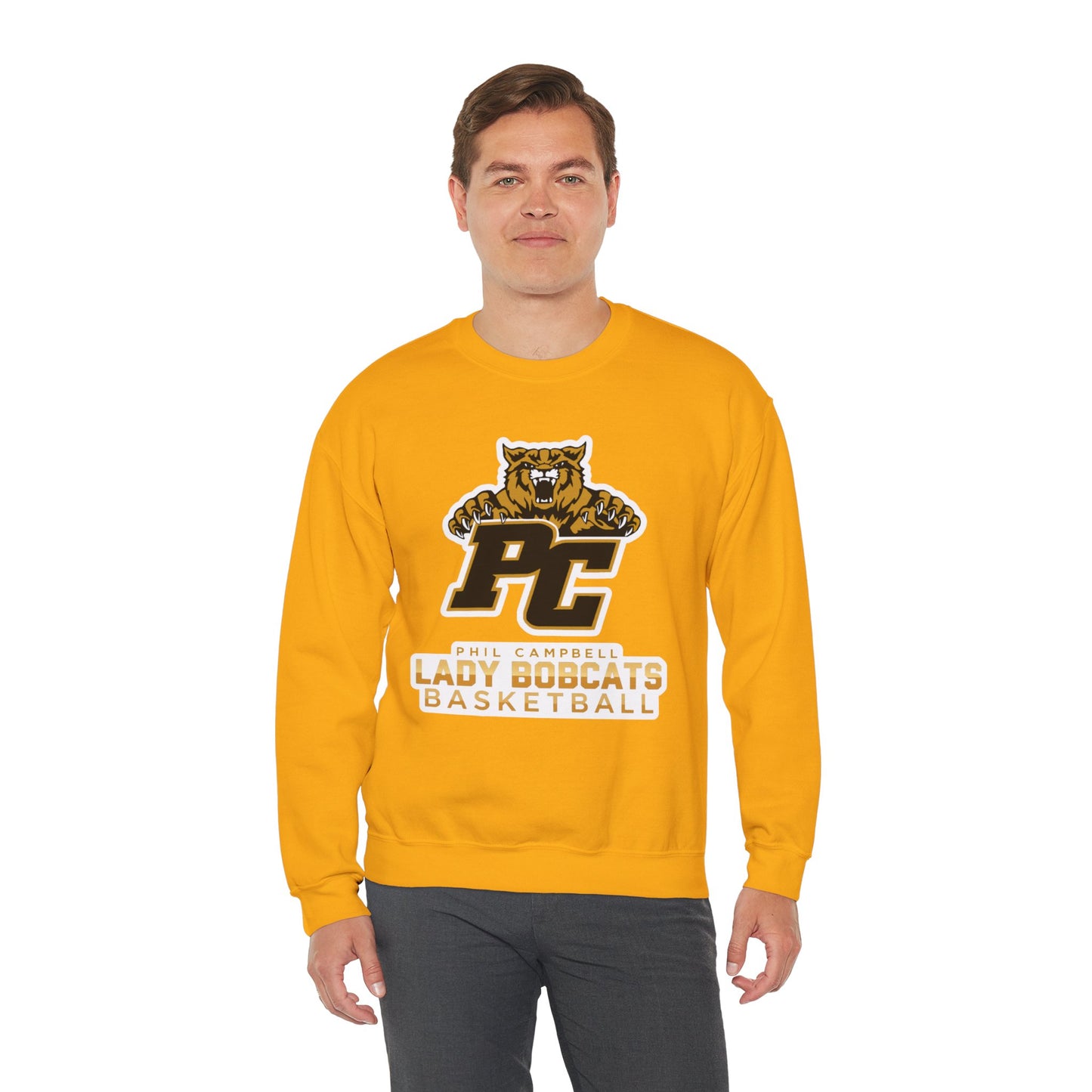 Adult Crewneck Sweatshirt \ Phil Campbell Bobcats Basketball \ PCBBKG1