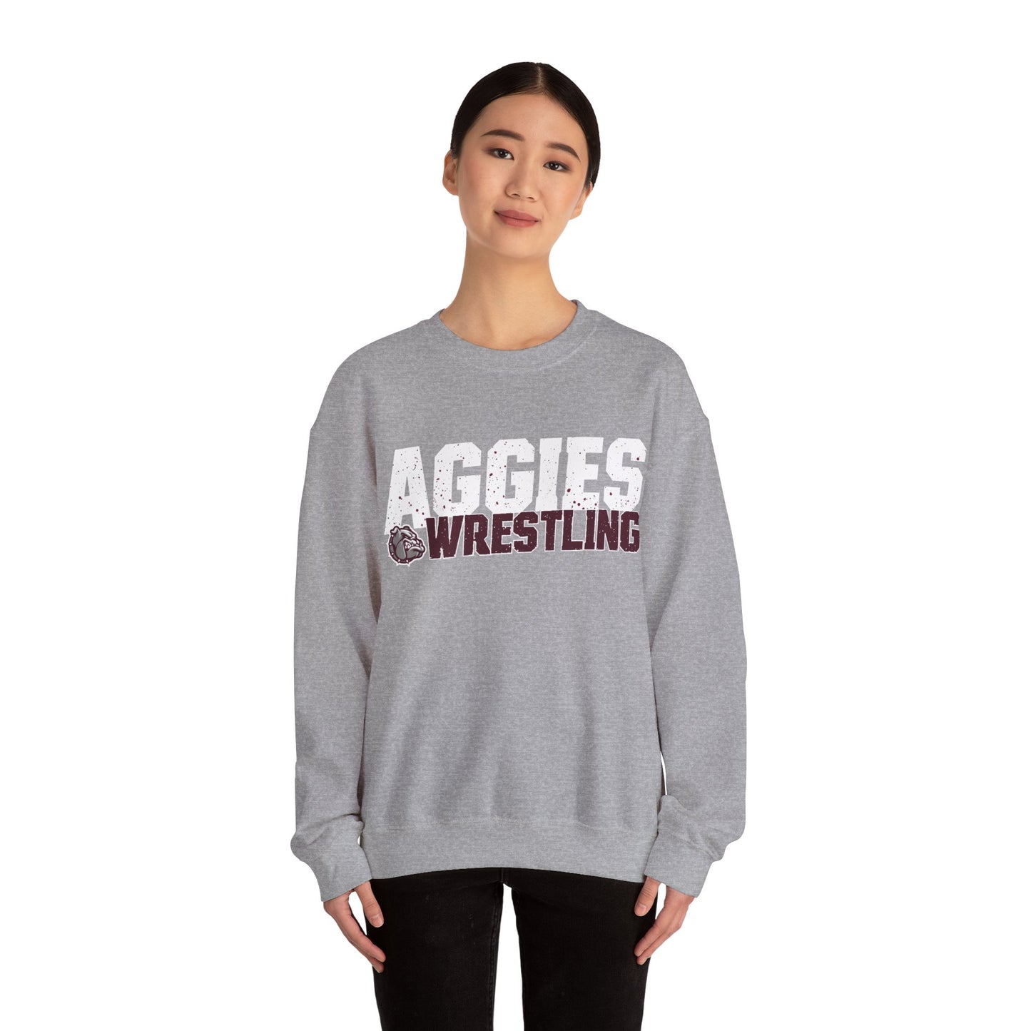 Adult Crewneck Sweatshirt \ Hamilton Aggies Wrestling \ HAW3