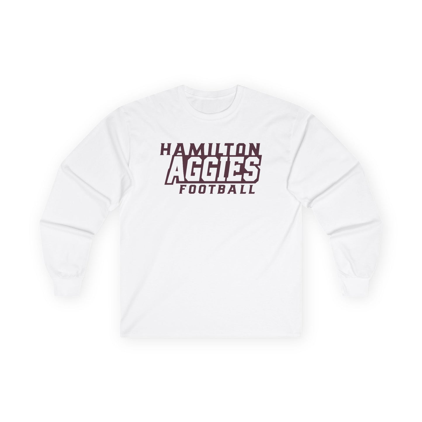 Adult Long Sleeve Tee \ Hamilton Aggies Football \ HAF1