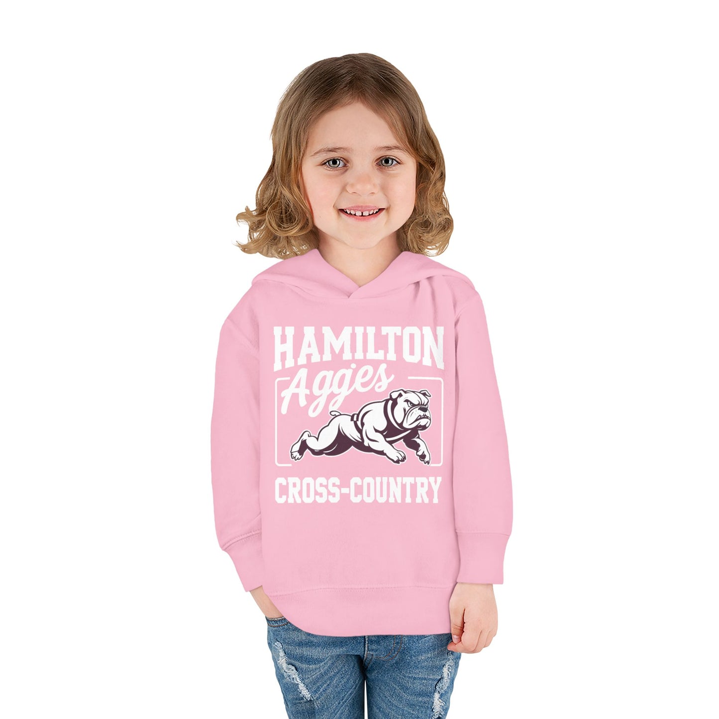Toddler Hoodie Sweatshirt \ Hamilton Aggies Cross-Country \ HCC2