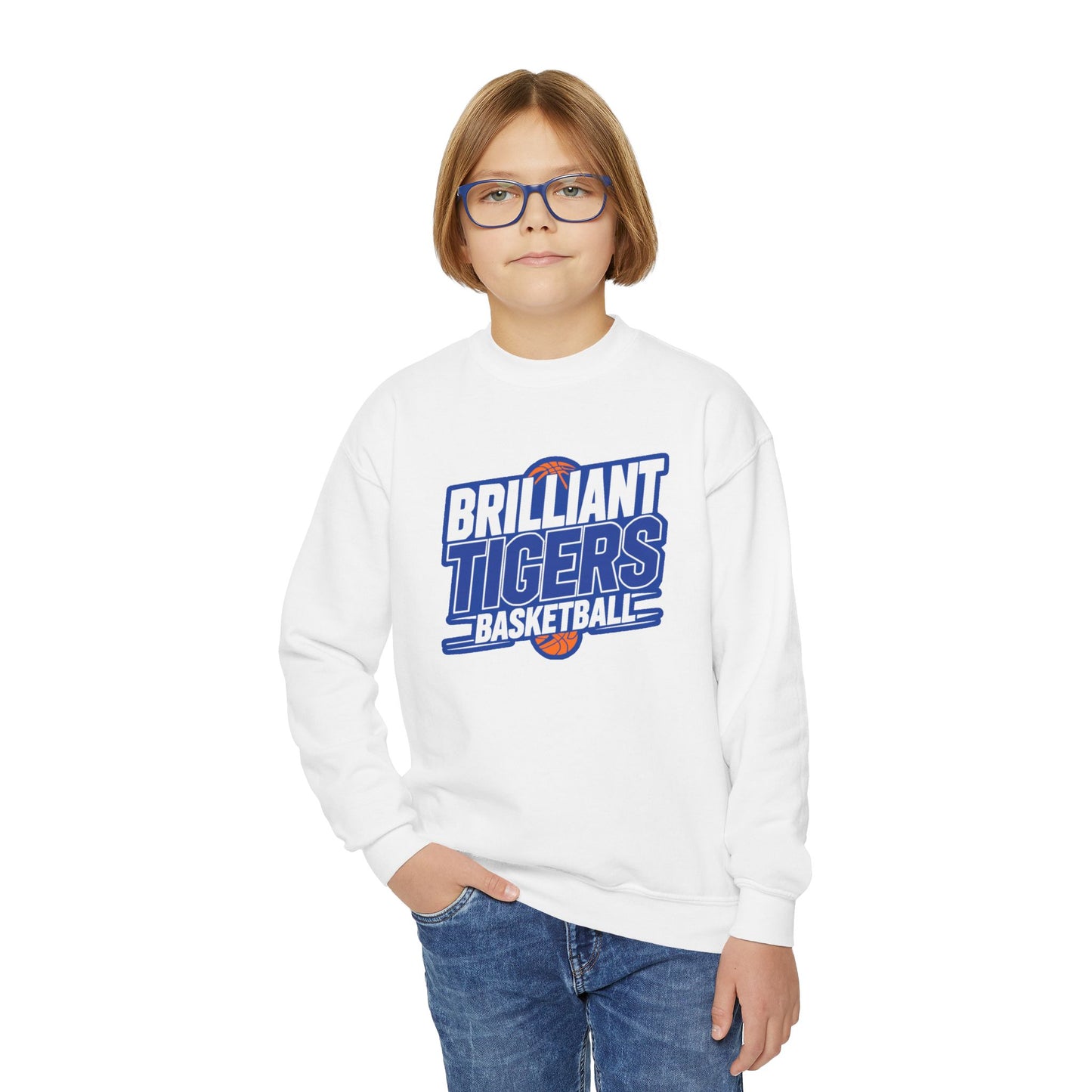 Youth Crewneck Sweatshirt \ Brilliant Tigers Basketball \ BTBK1