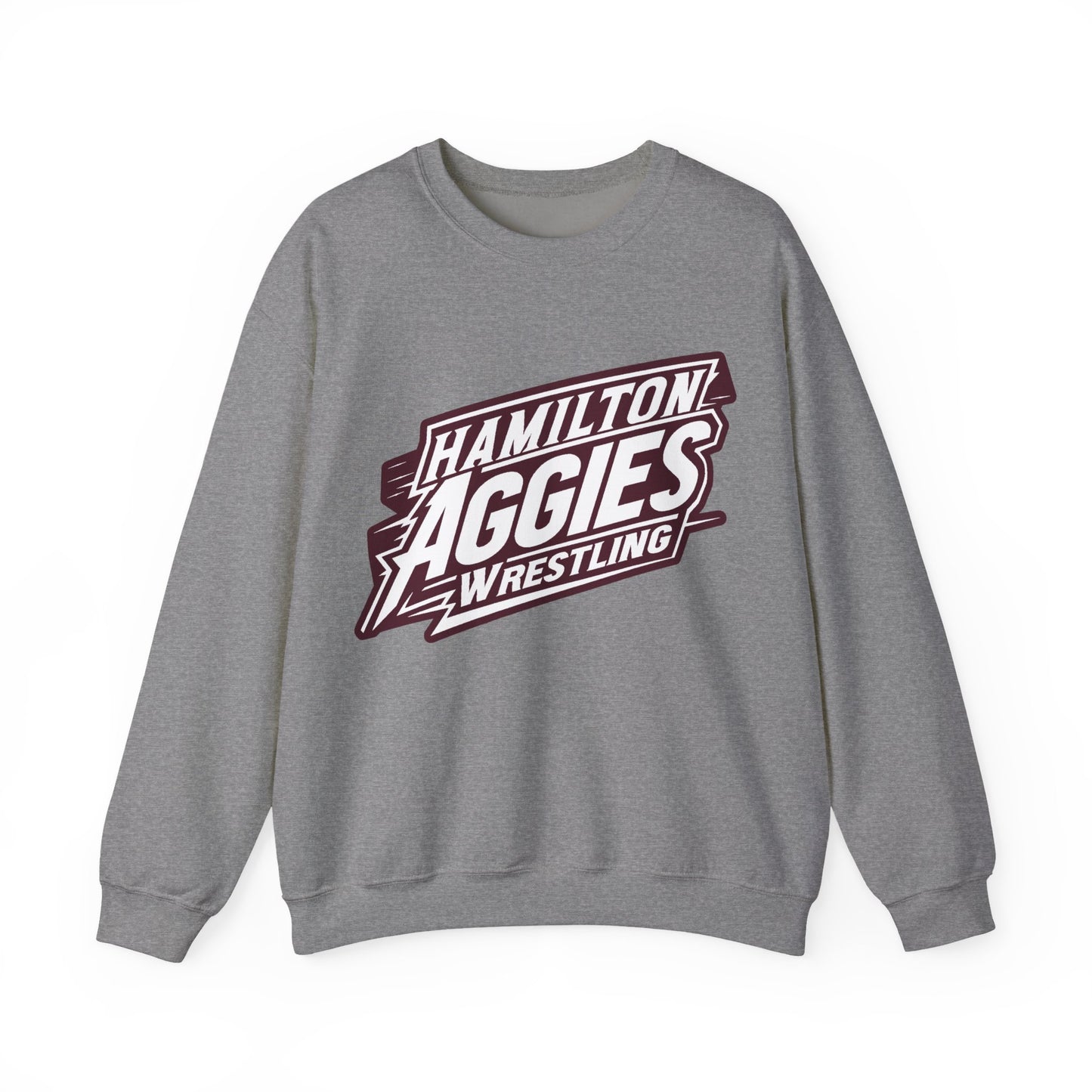 Adult Crewneck Sweatshirt \ Hamilton Aggies Wrestling \ HAW1