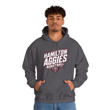 Adult Hoodie Sweatshirt \ Hamilton Aggies Basketball \ HABB2