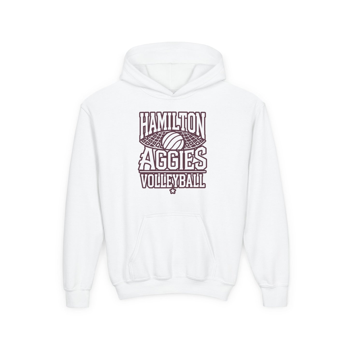 Youth Hoodie Sweatshirt \ Hamilton Aggies Volleyball \ HAV2