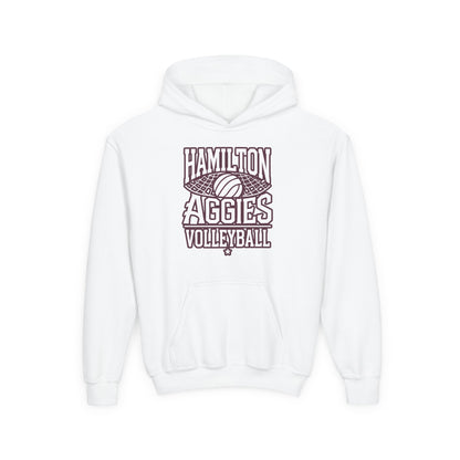 Youth Hoodie Sweatshirt \ Hamilton Aggies Volleyball \ HAV2