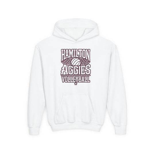 Youth Hoodie Sweatshirt \ Hamilton Aggies Volleyball \ HAV2