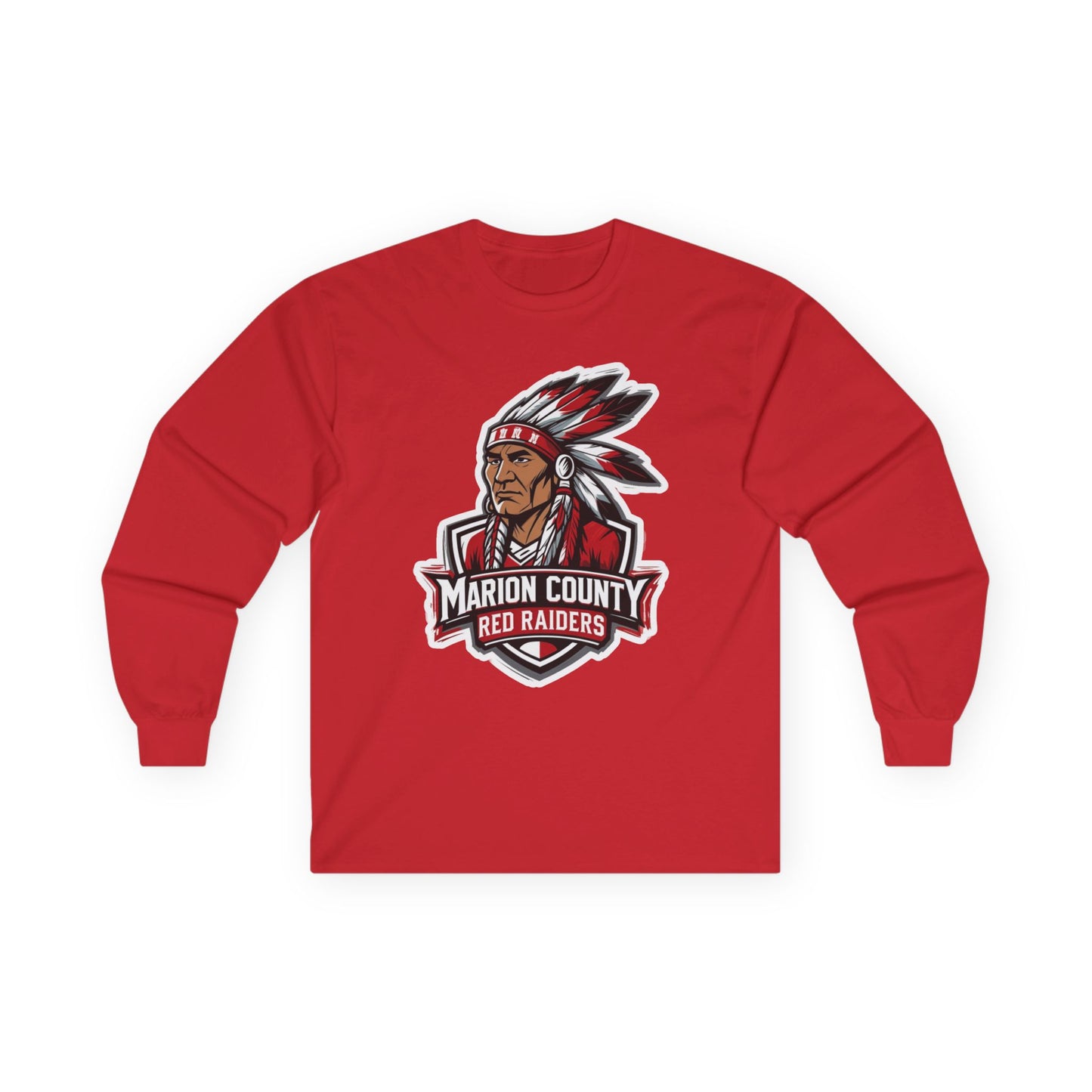 Adult Long Sleeve Tee \ Marion County Red Raiders \ MC2