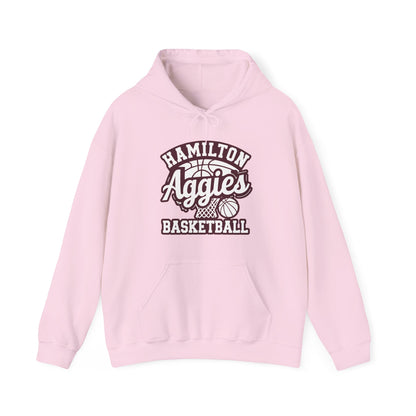 Adult Hoodie Sweatshirt \ Hamilton Aggies Basketball \ HABBG1