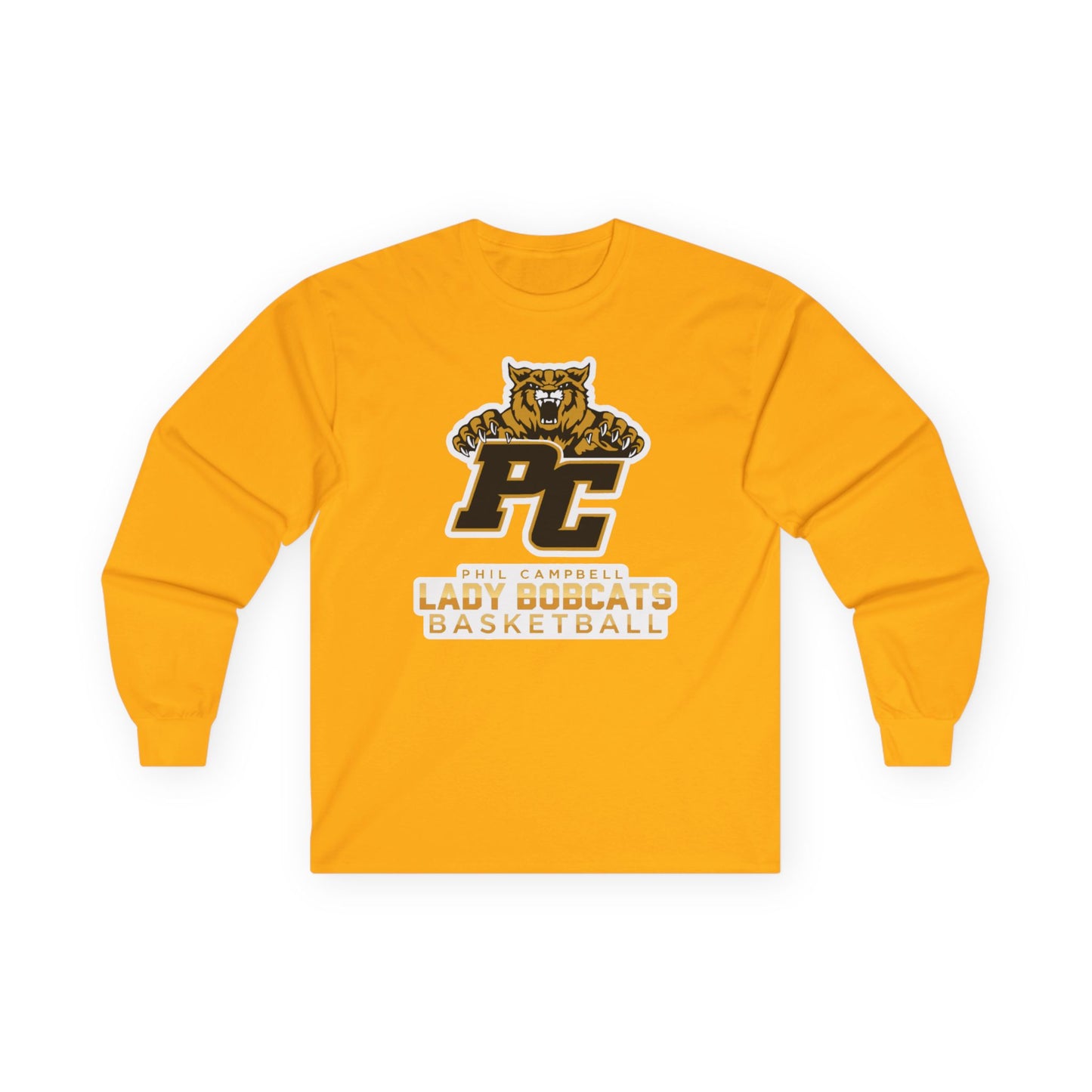 Adult Long Sleeve Tee \ Phil Campbell Bobcats Basketball \ PCBBKG1