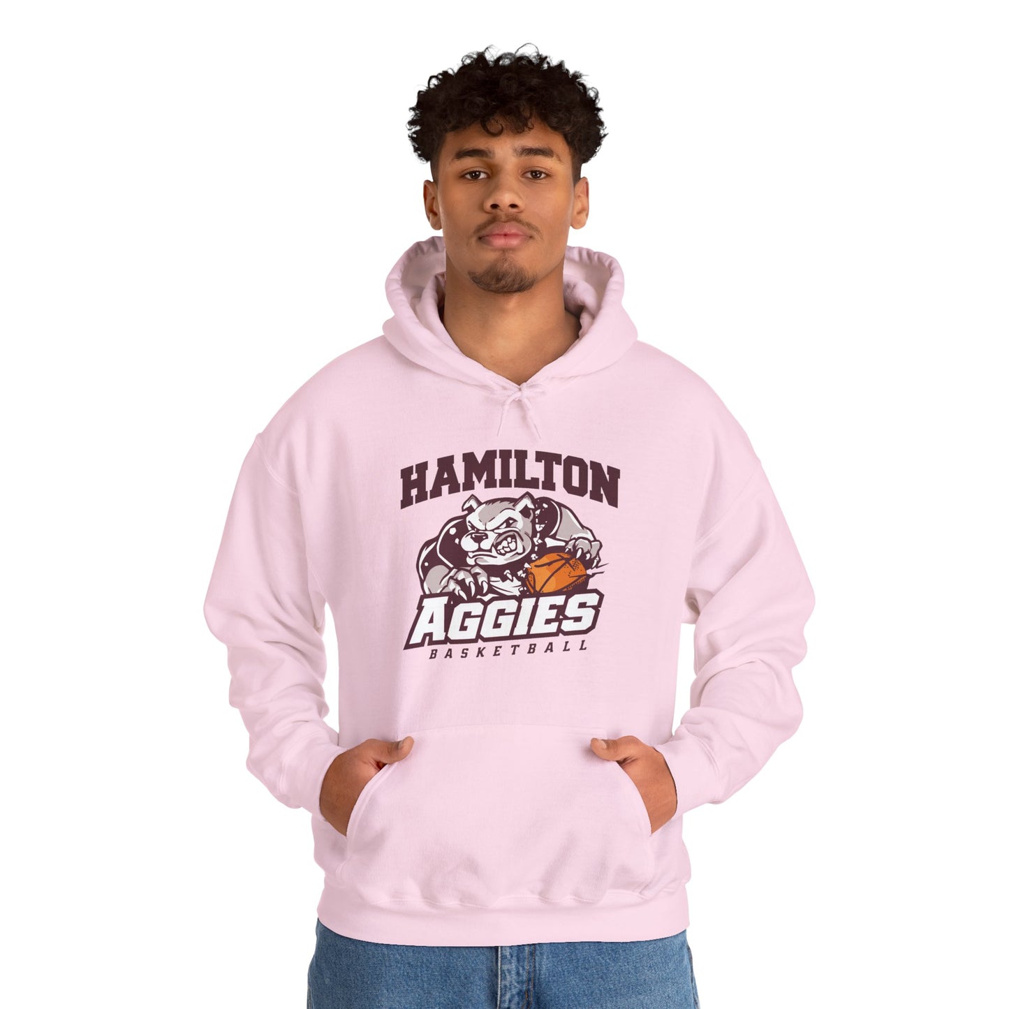 Adult Hoodie Sweatshirt \ Hamilton Aggies Basketball \ HABB1